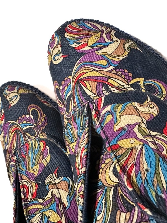 Sakroots Pheasants Loafer Flats Paisley Hummingbird Glitter Heel Slip On Sneaker - Picture 6 of 9